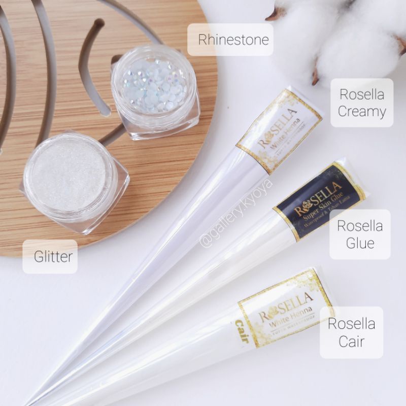 Paket Rosella White Henna Skin Glue / Paket Hemat pemula