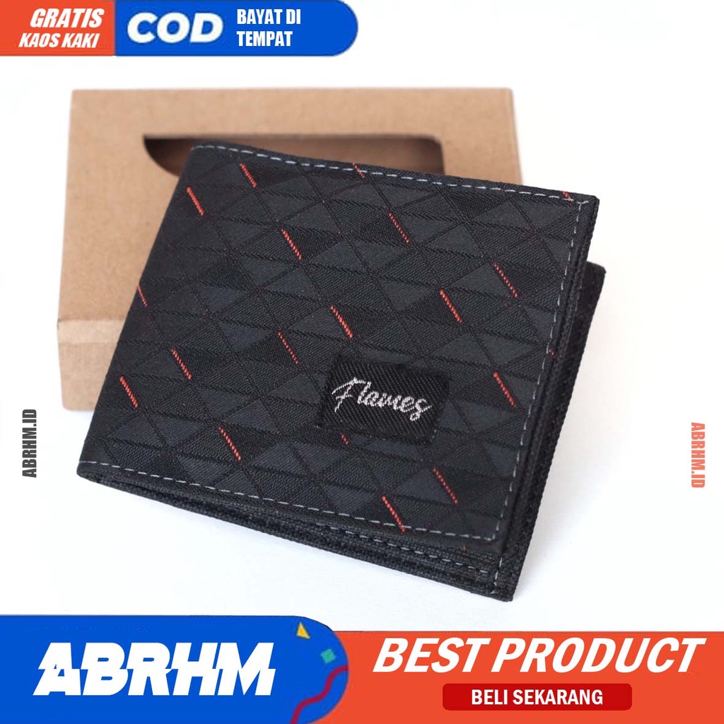 ABRHM x FLMS  Fashion Dompet Pria Bahan Kulit Canvas FL003