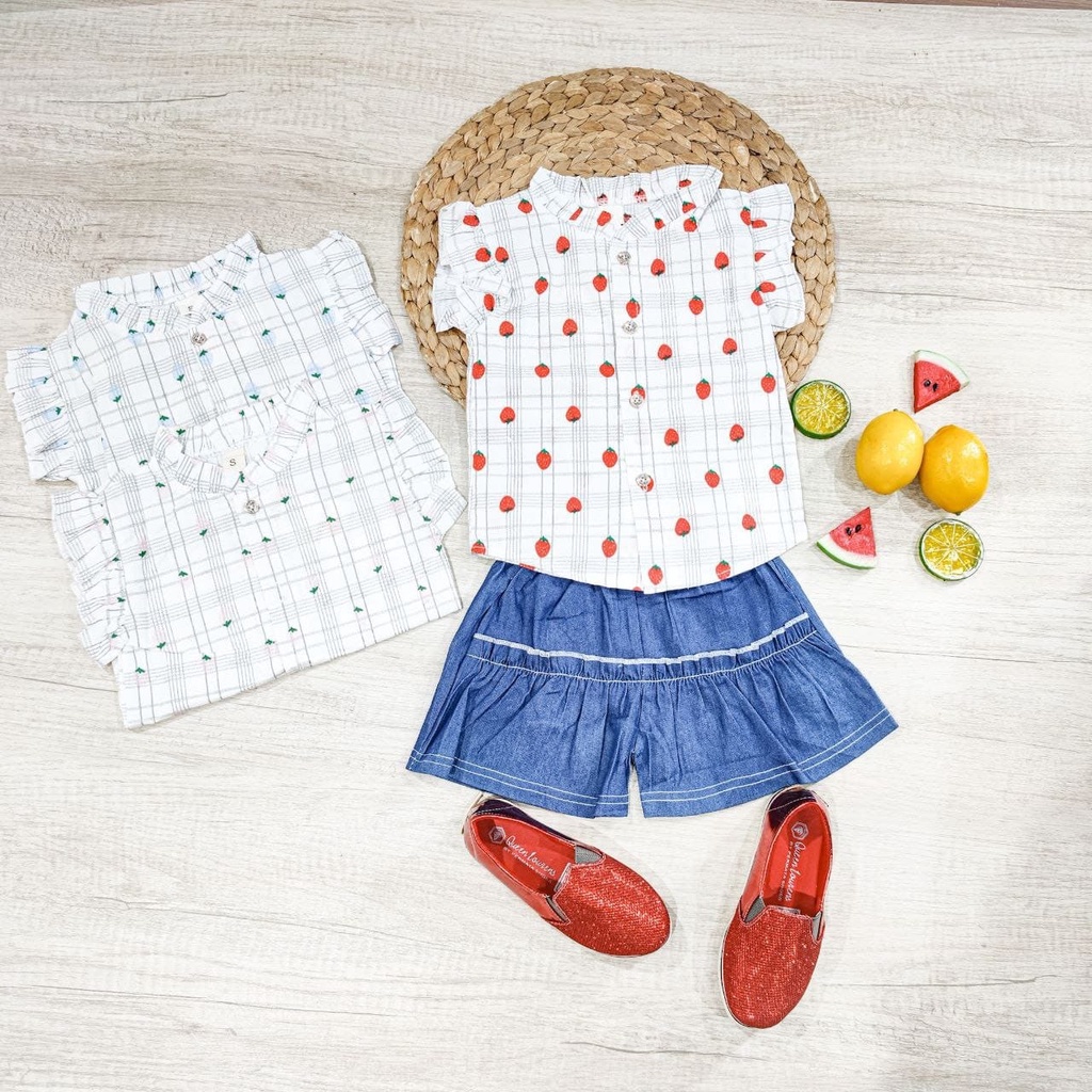 Promo !! Pakaian Anak Perempuan Import /  setelan many berries random ukuran 7bln-2thn / Baju Anak Import