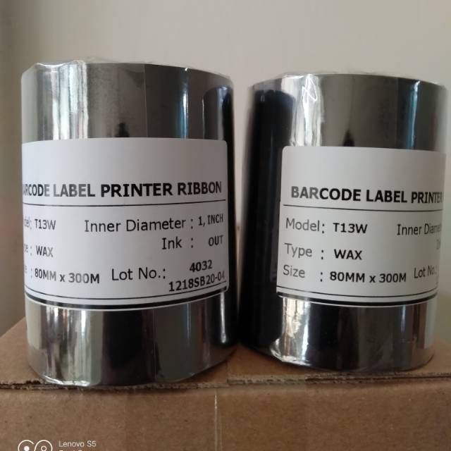 

Ribbon Barcode Label Sticker Type Wax size : 80mmx300m
