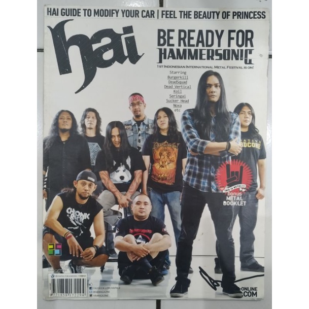 Majalah Hai cover Line-up Hammersonic 2012 Khrisna, Arian13, Otong, Tepi, Eben, Toni, Daniel