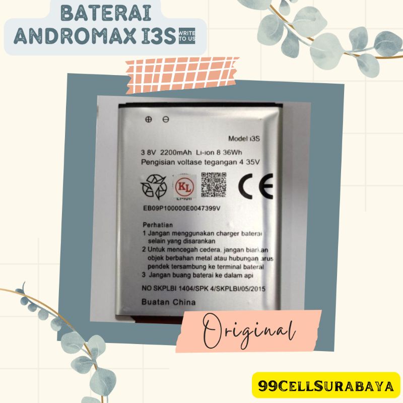 Baterai battery batrai batre Andromax I3S original