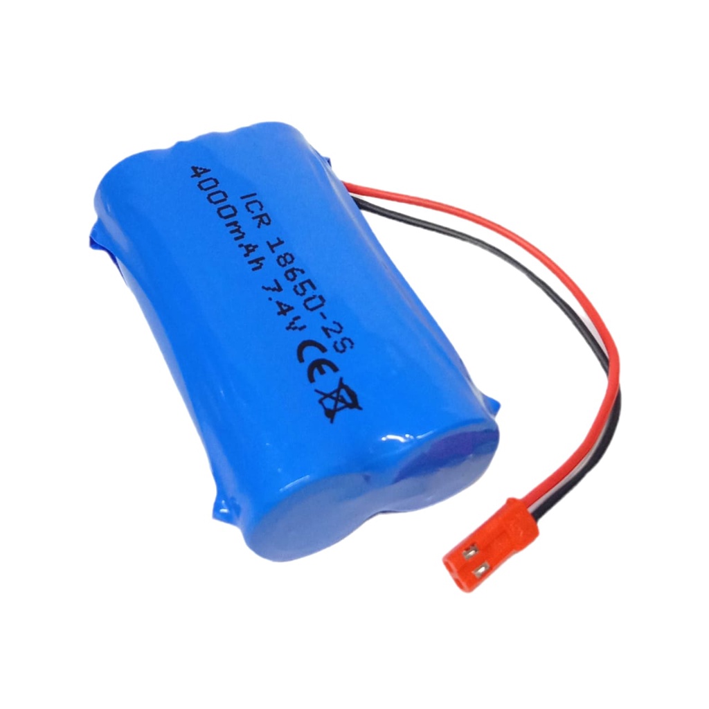 Baterai Speaker Bluetooth/ Baterai RC &amp; Elektronik Lainnya 2x 18650-2S 4000mAh 7.4V Protektor BMS 4.5A Konektor JST PLUG MERAH