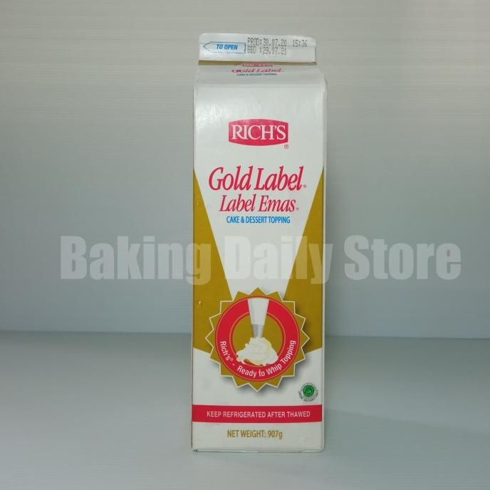 

(BISA COD) WHIPPING CREAM RICH GOLD LABEL / NON DAIRY TOPPING 907 GRAM