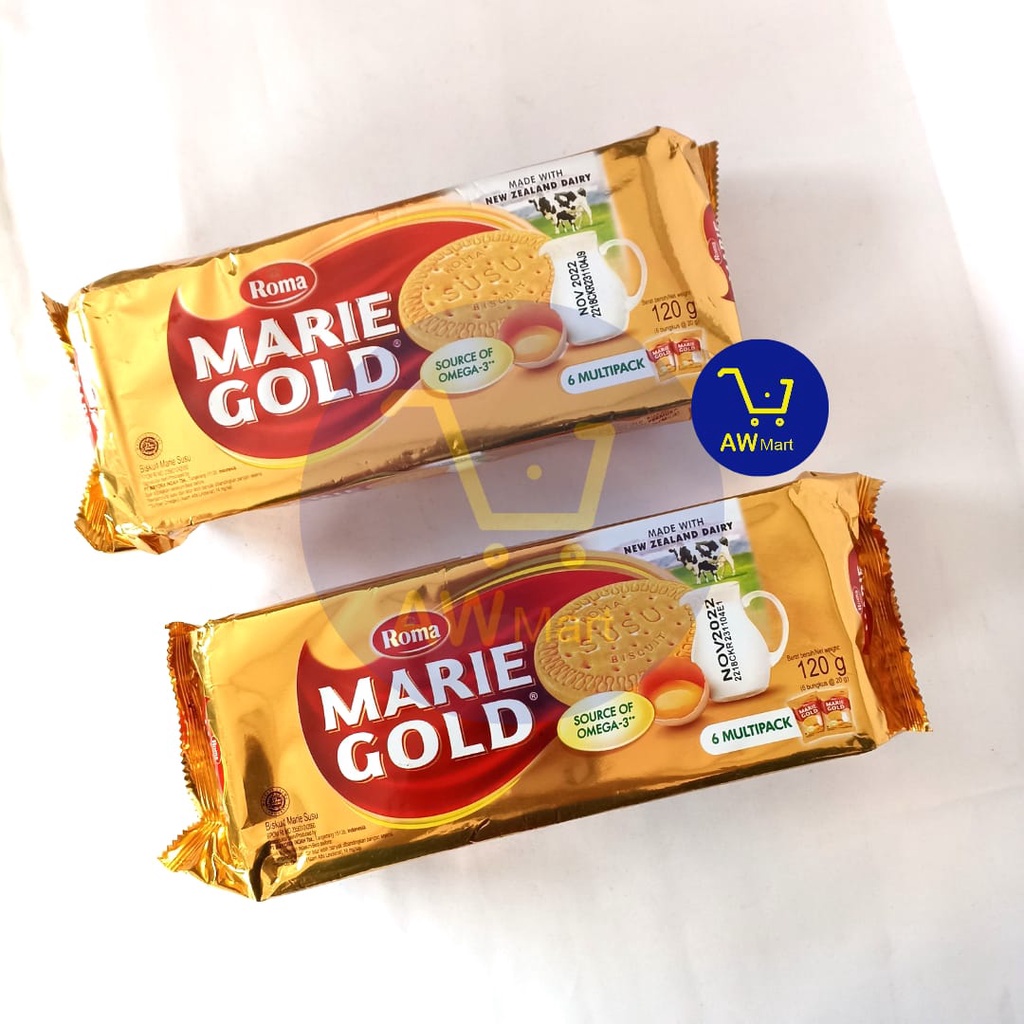 ROMA MARIE GOLD 120GRAM ISI 6 BUNGKUS - BISKUIT MARIE SUSU