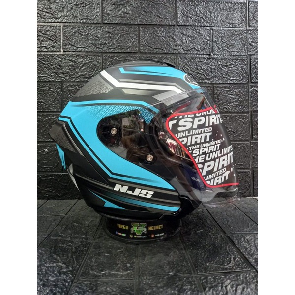 HELM NJS KAIROZ DV ZENITH BLACK FOFF BLUE DOUBLE VISOR