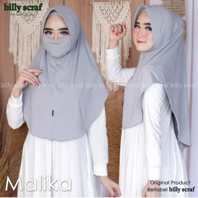 BERGO MALIKA ORI BILLY SCARFT / BERGO NICOB POLOS / HIJAB INSTAN CADAR