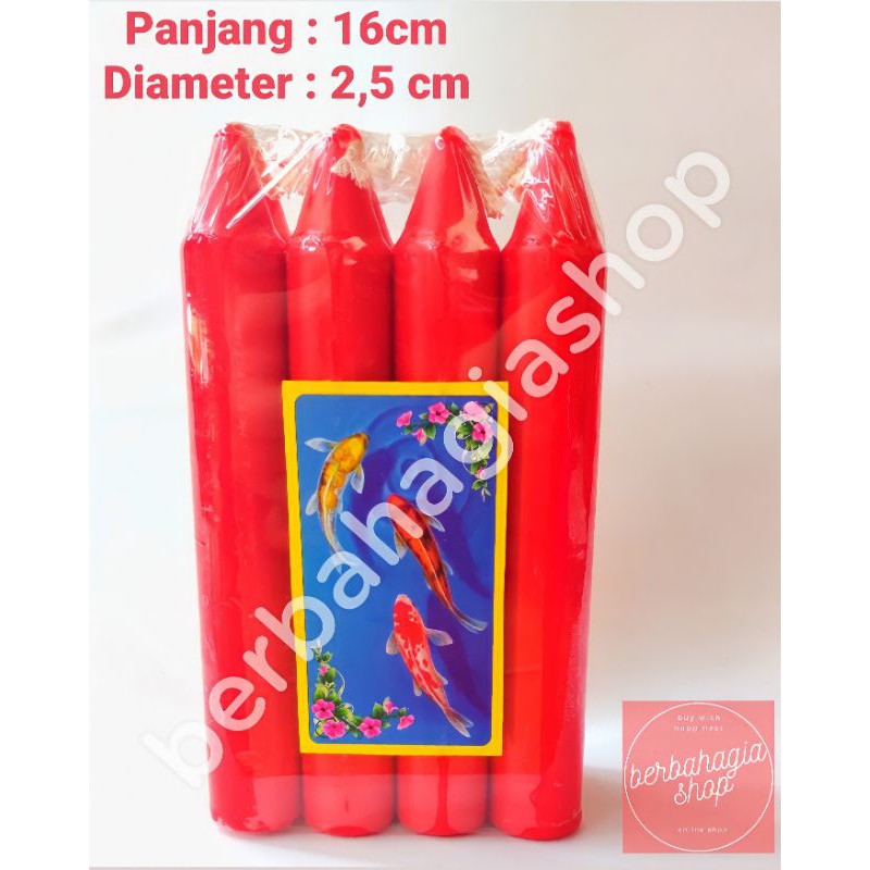 lilin merah isi 8 batang/lilin sembahyang/lilin sembahyang merah