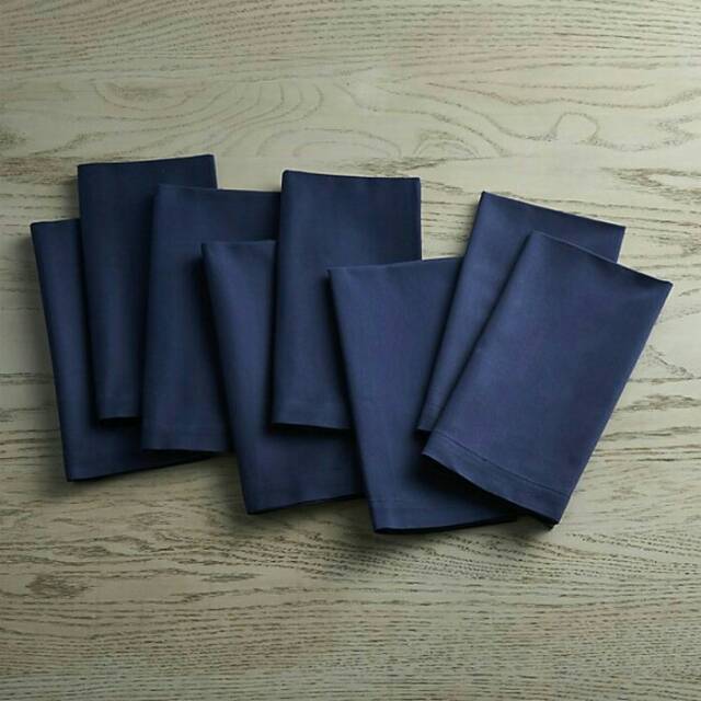 Serbet/napkin full cotton/damask biru navy polos