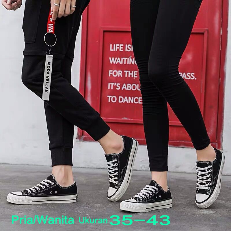 Sepatu Kanvas Pria/Wanita skateboard Versi Korea Sepatu Cewek Pasangan Baru Untuk Yang Nyaman abg 35-43