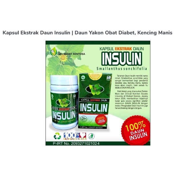 

Kapsul Ekstrak Daun Insulin | Daun Yakon Obat Diabet, Kencing Manis