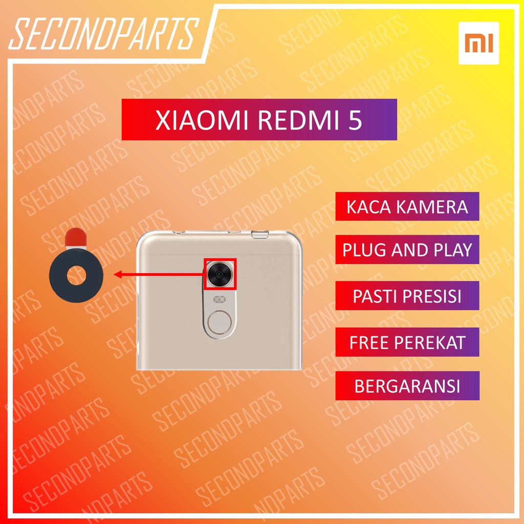 KACA LENSA KAMERA BELAKANG XIAOMI REDMI 5 ORIGINAL