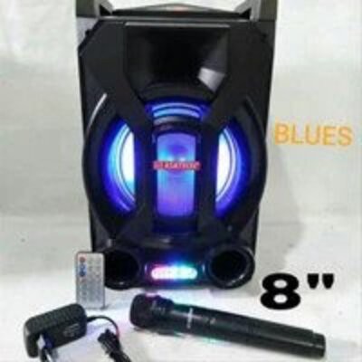 Speaker Wireless Party Meeting Bluetooth 8&quot;+mic+remote BLUES ASATRON