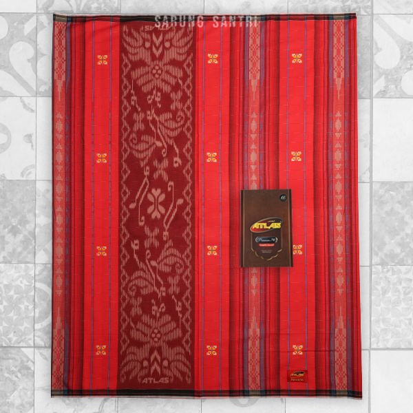 Sarung ATLAS Premium 790 Songket Special Gerimis Merah