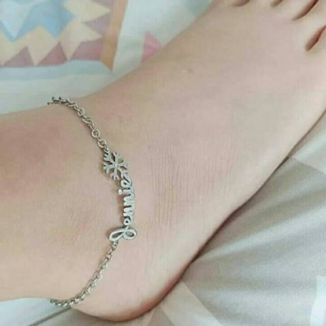 Gelang kaki/Gelang kaki custom nama/gelang titanium