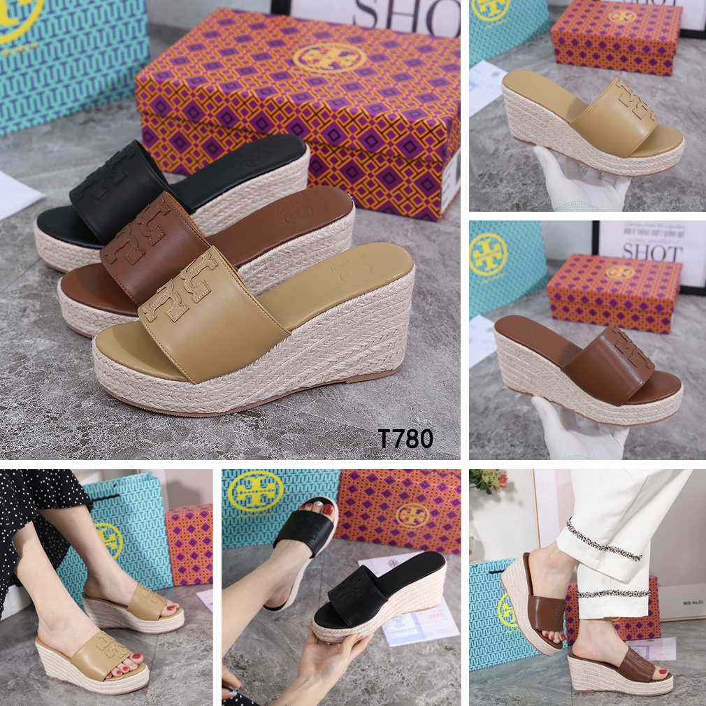 TB Double T Wedges Slide Sandals T780