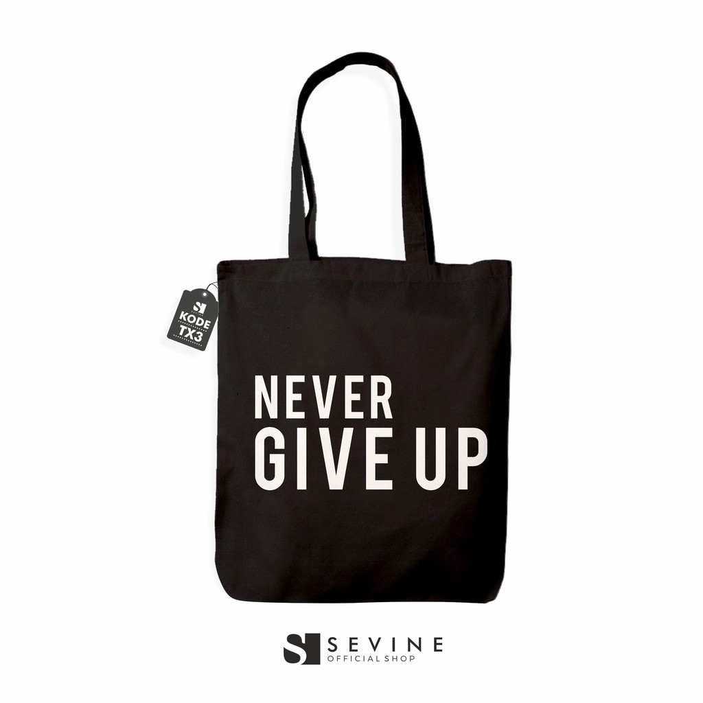 Sevine Totebag Sablon Tas Fashion Wanita Tote Bag Resleting quote motivation - TX