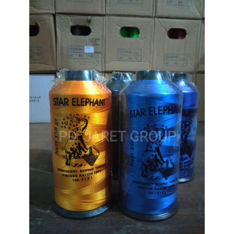 benang bordir rayon 150gr cap star elephant