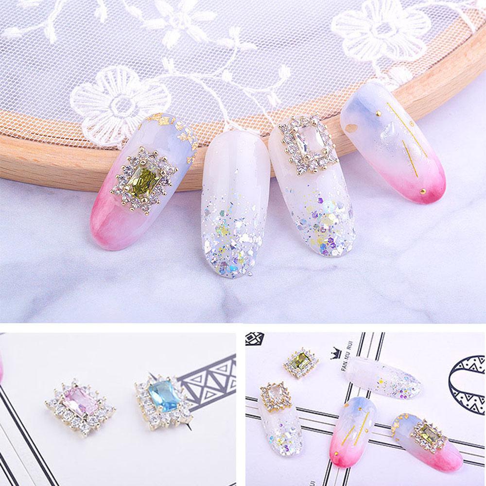 AUGUSTINA Agustinina Nail Art Zirkon Perhiasan Berlian Mewah Mengkilap DIY Kuku Berlian Imitasi