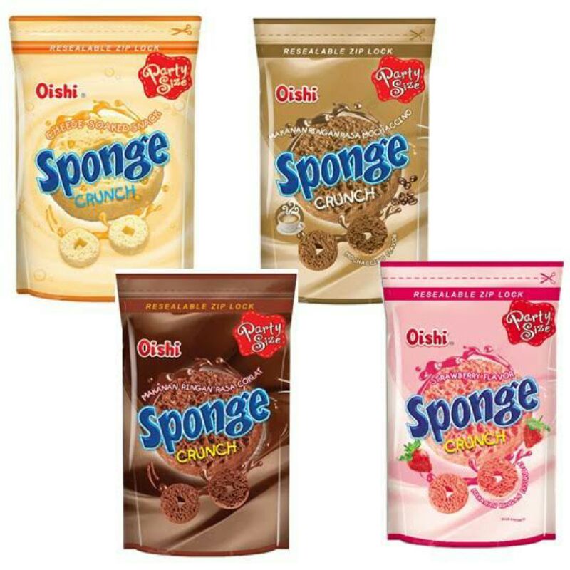 

NEW! Snack Oishi Sponge Varian Rasa Cokelat Stroberi Keju Mocachino 120 Gram Murah Lebay