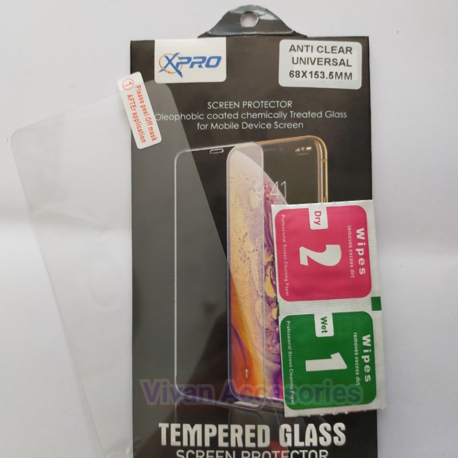 Tempered Glass/Anti Clear Universal(68x153.5mm)