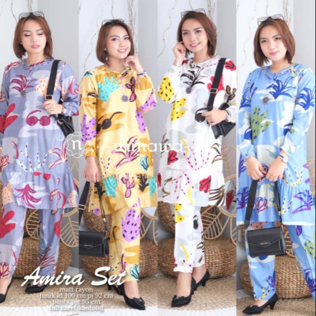 Amira set || tunik + pants 2in1 || Rayon