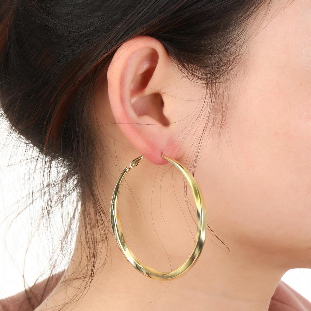 Lily Halus Lingkaran Hoop Trendi Berlebihan Perhiasan Wanita Fashion Hadiah Geometris Lingkaran Bulat Anting
