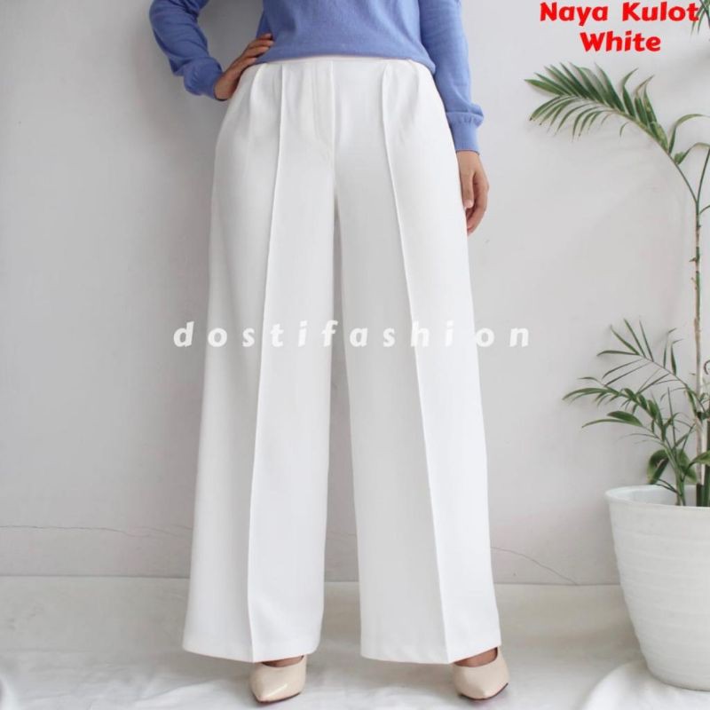 Dostifashion Naya Kulot Putih / Celana Kulot Putih / Celana Panjang Putih Wanita