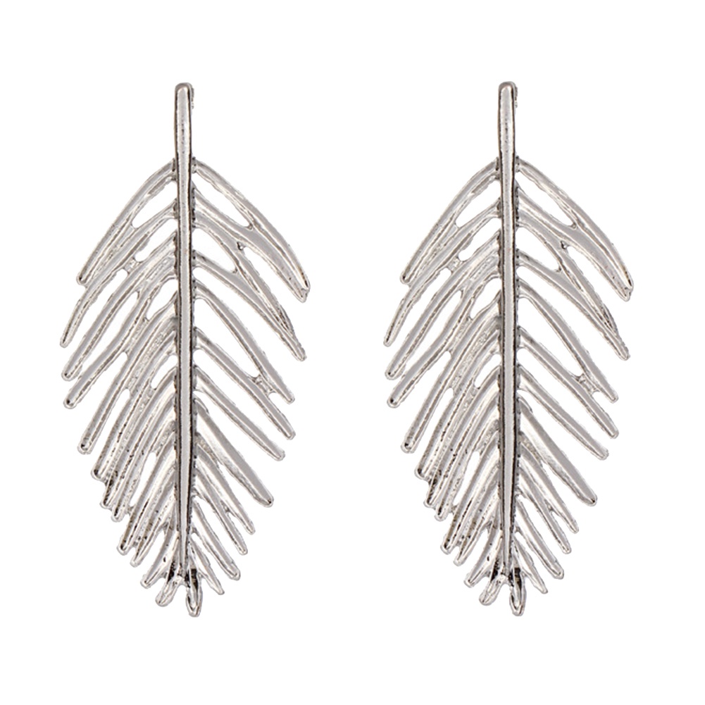 Hu Hu Hu Hu Hu Alat Bantu Pasang Kacamata♡ Anting Tusuk Gantung Wanita Bahan Metal Desain Daun Hollow Untuk Pestahadiah