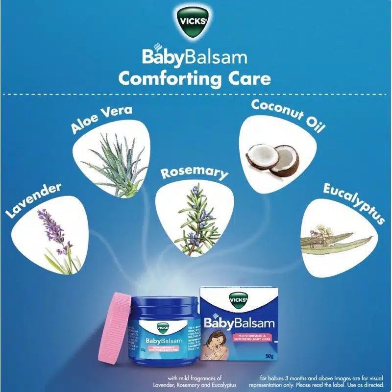 Vicks Baby Balsam Comfort For Babies Balsem Bayi Penghangat Tubuh 3M+ Menenangkan Bayi saat Rewel Batuk Pilek Flu