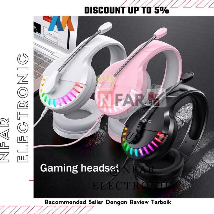 headphone gaming for PC laptop headset gaming cewek lucu headset pink