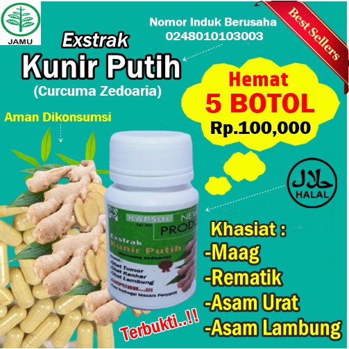 

OBAT KUNYIT PUTIH PREMIUM HERBAL KUNIR PUTIH TEMULAWAK KESEHATAN SUPLEMEN ASAM URAT KANKER MAAG KUAT