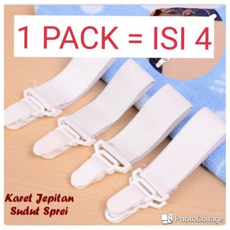 Pengait Sprei Karet Penjepit Jepitan Sudut Sprei Sheet Gripper ISI 4