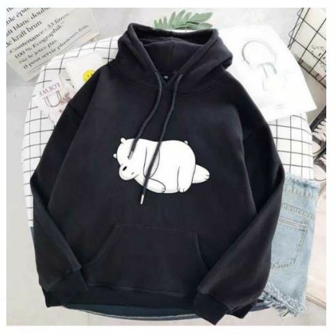 BEAR ENJOY RELAX HOODIE LUCU WANITA - JUMPER TEBAL TERLARIS