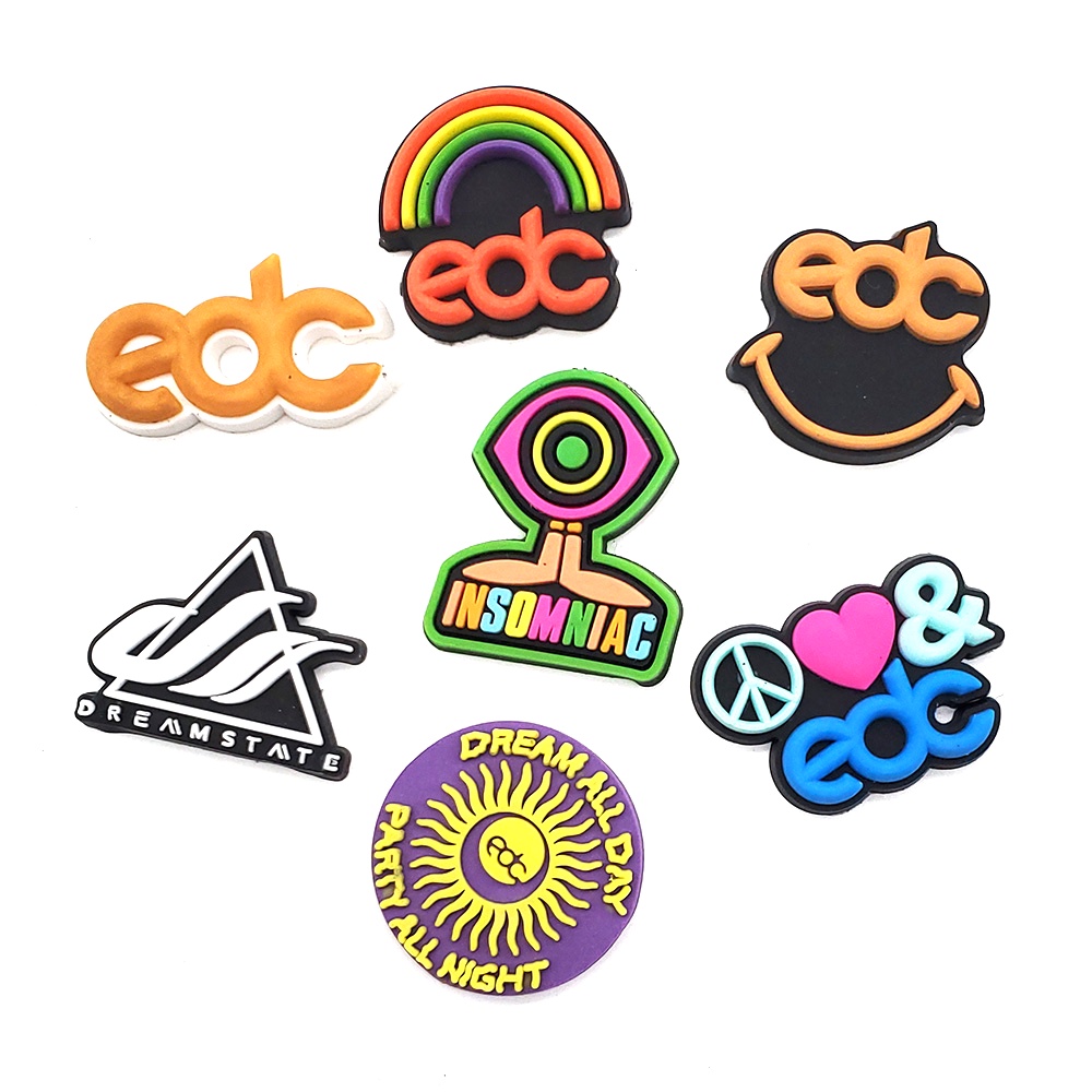 Crocs edc logo shoe charms DIY sandal decorate Lubang Sepatu Gelang accessories kepribadian Pin gesper sepatu Jibbitz