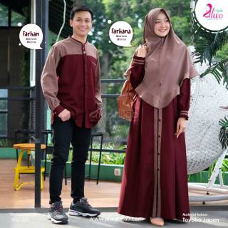  Couple  Muslim Lebaran  Farhan Farhana Set Alwa Hijab Ready 