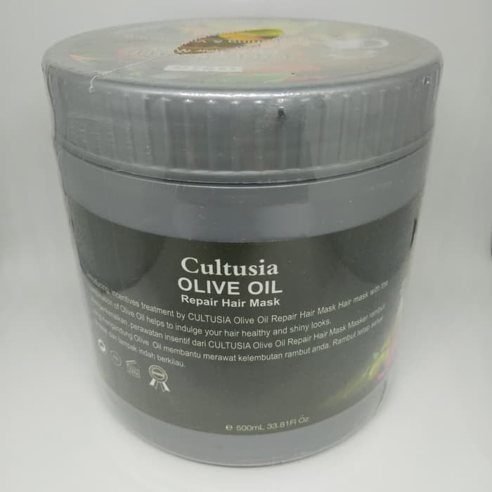 MASKER RAMBUT 500ML HAIR MASK OLIVE OIL CULTUSIA 500ML BPOM MASKER RAMBUT OLIVE OIL