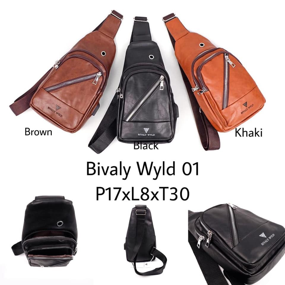 tas pinggang kulit pria import