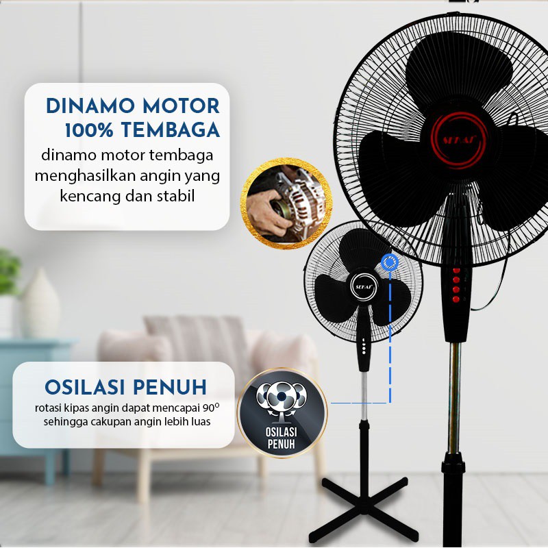 SEKAI Kipas Angin Berdiri / Stand Fan 16 Inch - SFN 1620