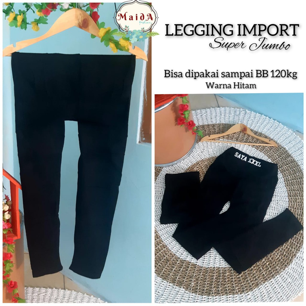 RESTOK TERUS LEGGING SUPER JUMBO TEBAL/ LEGGING IMPORT/ LEGGING WUDHU/ CELANA LEGGING/WARNA HITAM