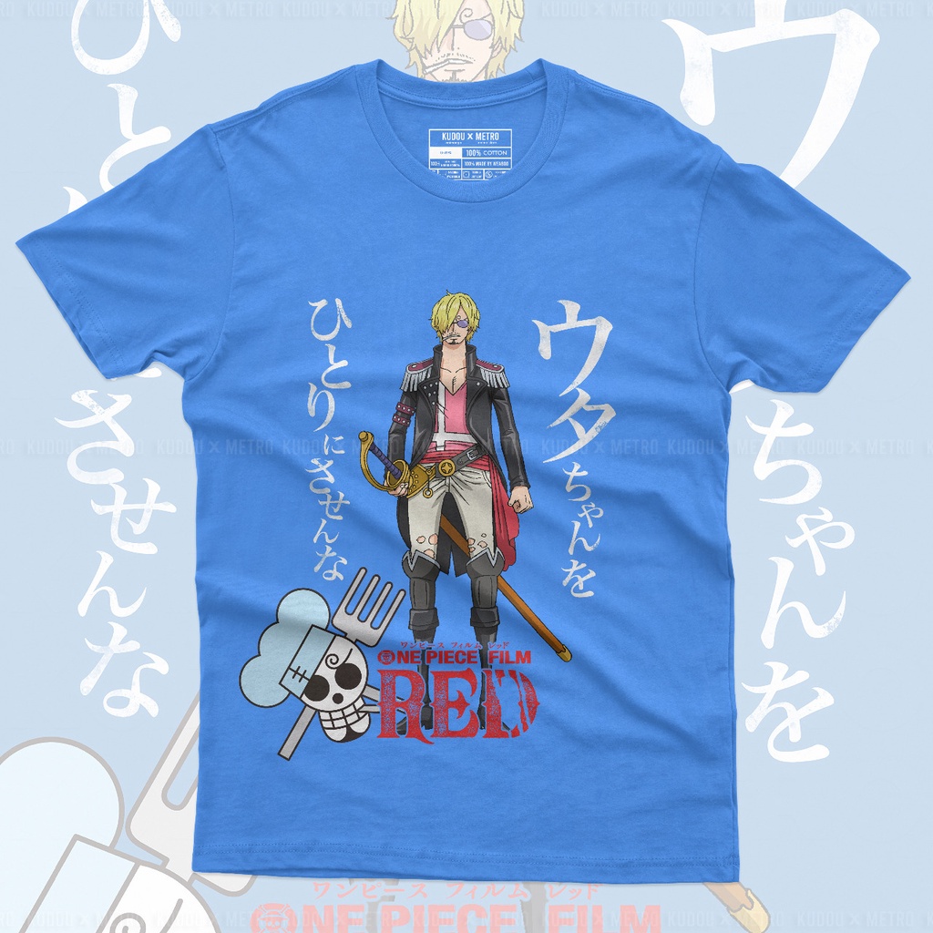 Kaos Sanji Blue One Piece Film Red Anime Manga Unisex