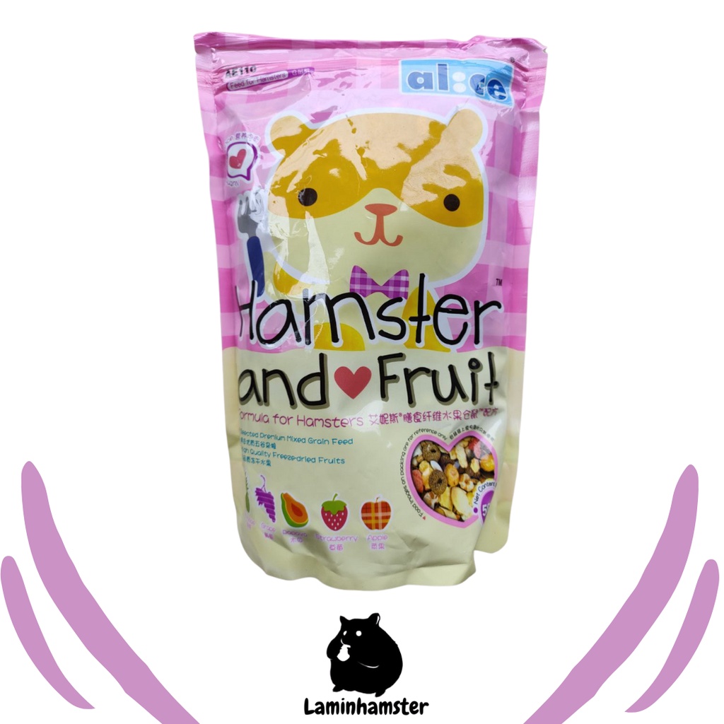 Alice Hamster and Fruit 500 Gram Freshpack - Makanan Hamster