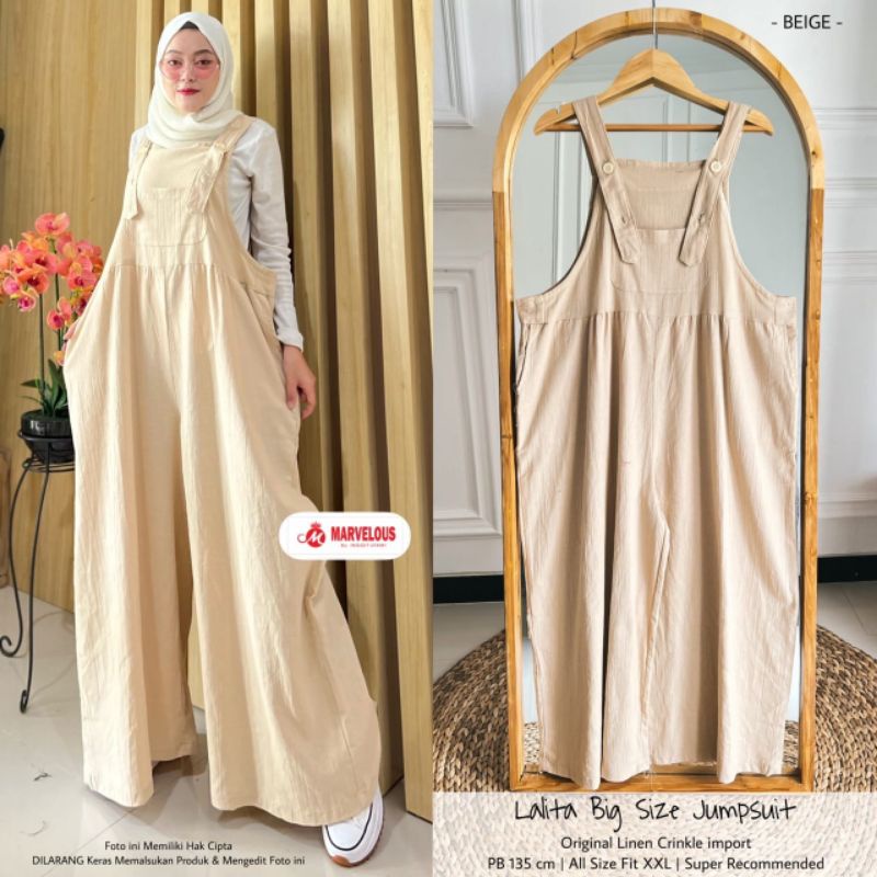 LALITA BIG SIZE JUMPSUIT BY MARVELOUS / JUMPSUIT JUMBO MUSLIMAH / Jumpsuit wanita REKOMENDED