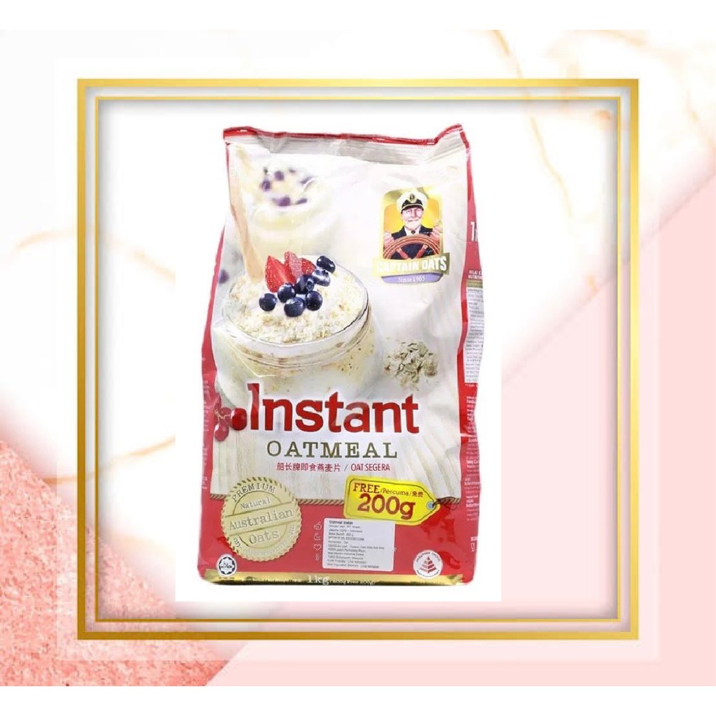 

Captain Oats Instant Oatmeal 800 Gram + 200 Gram