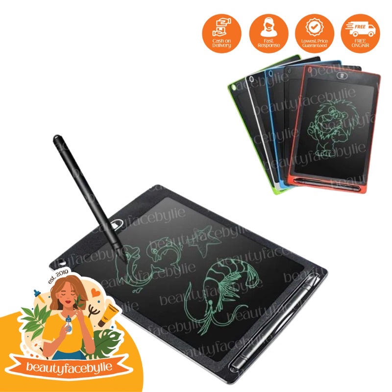 LCD  8.5 Inch Mainan Papan Tulis Hapus Board Digital Pad Edukasi Pen Gambar