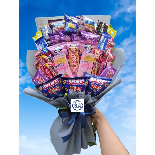 

(B) BUKET PREMIUM POCKY 2 SILVERQUEEN BIG/HADIAH ULTAH/WISUDA/ANNIVERSARY