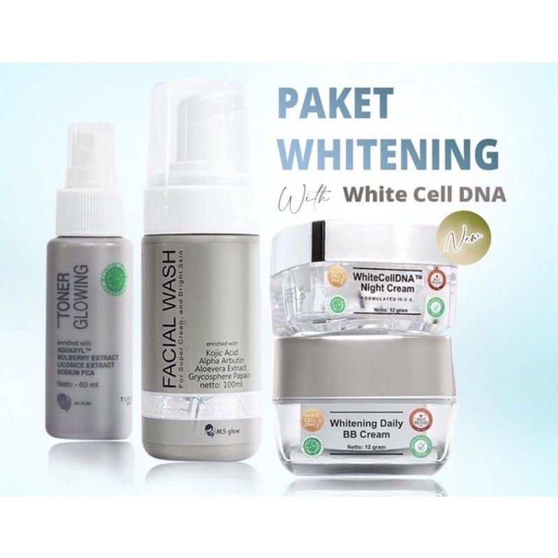 MS GLOW PAKET WHITENING WHITE CELL DNA / PAKET WHITE CELL DNA BY MS GLOW