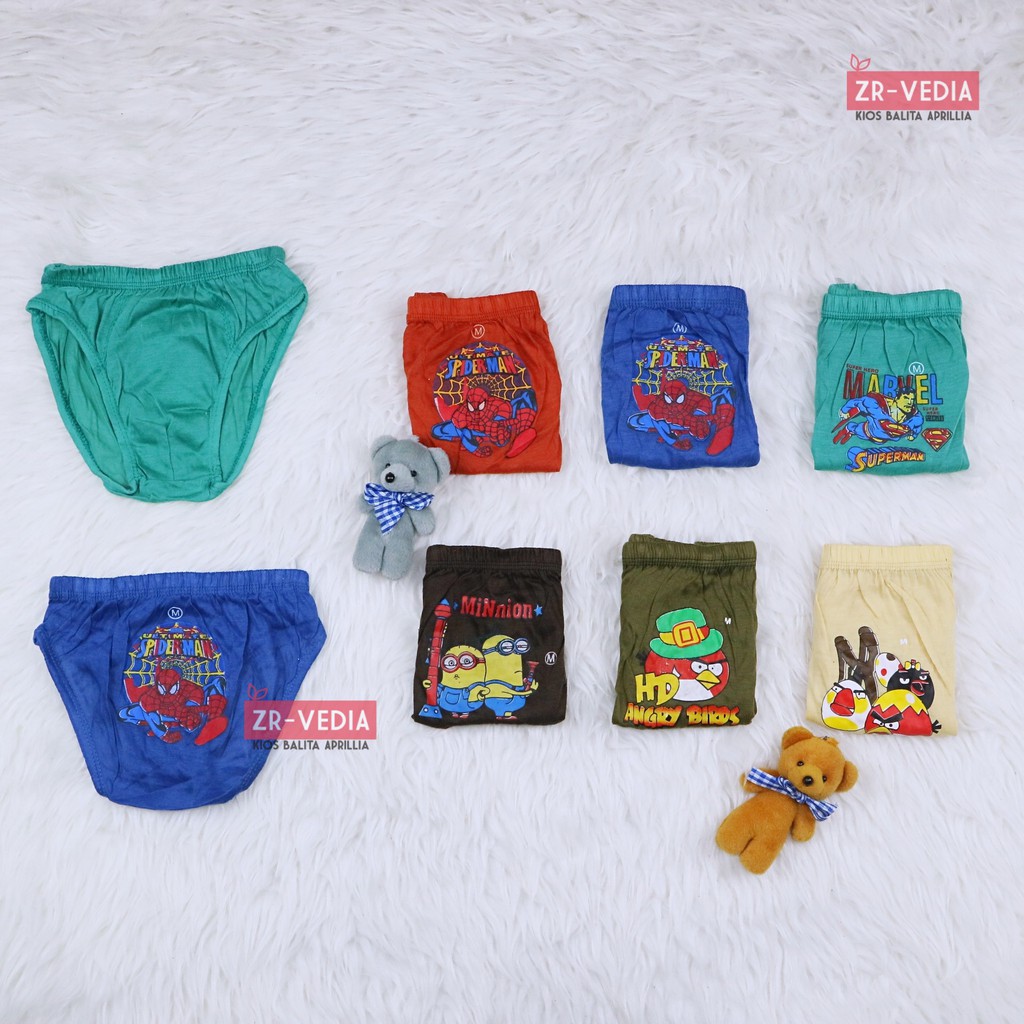 (ISI 6 - 12 pc) Celana Dalam 3-4 Tahun Anak Cowo / Pakaian Dalam CD Underwear Balita Bahan Katun