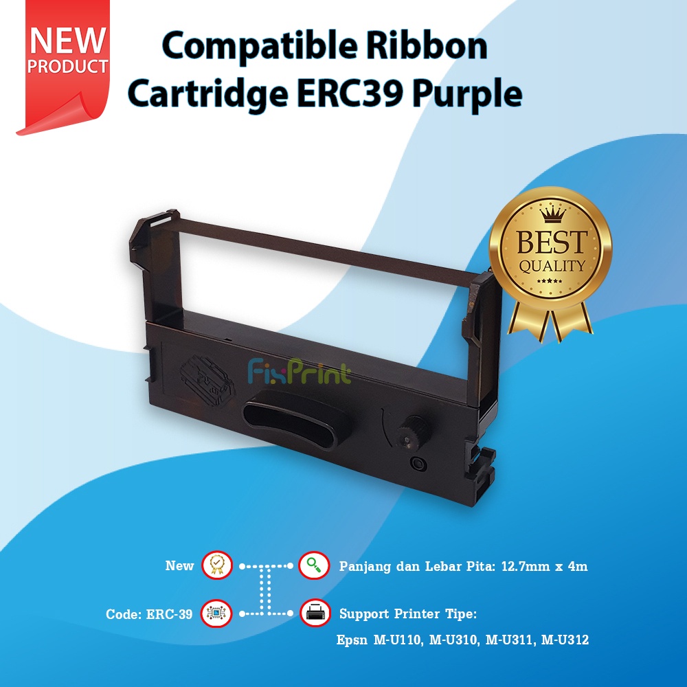 Cartridge Compatible Ribbon ERC39 Purple Pita ERC-39P Printer Epsn M-U110 M-U310 M-U311 M-U312