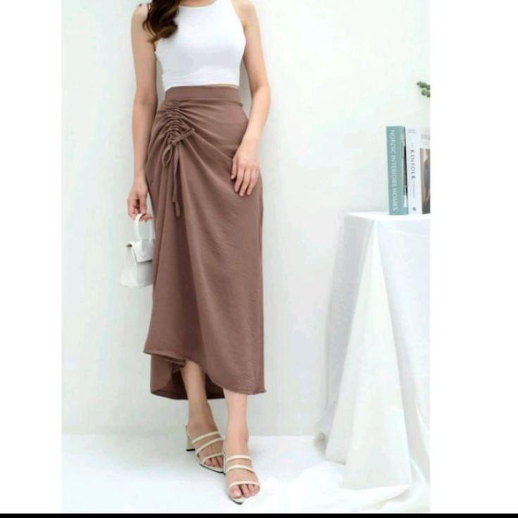 Murah Banget ROK SKIRT TALI SERUT SAMPING/ROK WANITA SERUT SAMPING